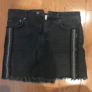 Black jean skirt